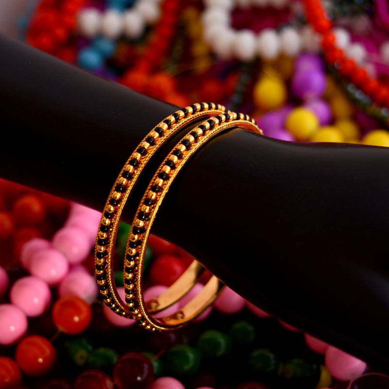 black beads bangles online