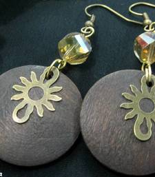 Wooden_Round_Brass_Sun_Earrings shop online