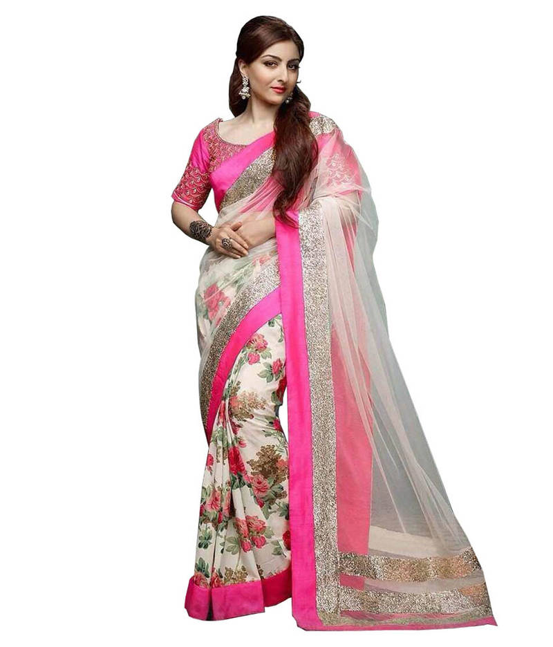 Sohadesign Ir | buy pink embroidered georgette saree with blouse online Sohadesign Ir | buy pink embroidered georgette saree with blouse online