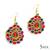 Large Multi-colour studded Drop earrings