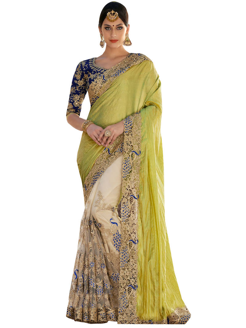 buy light green embroidered georgette saree with blouse online light green saree blouse