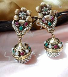 Buy flower and pearls antique earrings  Earring online, Buy Earrings online