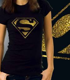Buy Superman Womens Glitter Tshirt at Offer, Womens Gold Special Effect T-shirt Top online, Buy Tops online