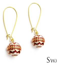 Buy Mughal Pattern Enamelwork bead Earrings Earring online