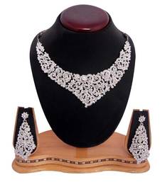 Buy Sukkhi Youthful Rodium plated AD Stone Neclace Set 1001V  Necklace online 