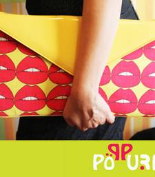 Yellow Smack them Envelope Clutch shop online
