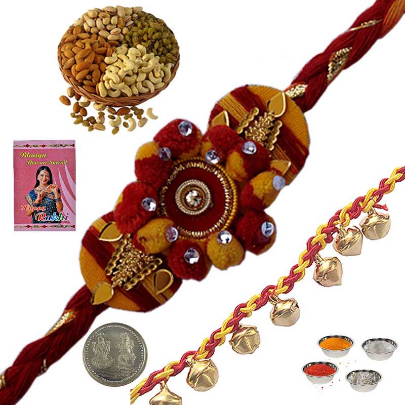 Buy Elegant Rajasthani Mauli Rakhi Gift to Brother Online
