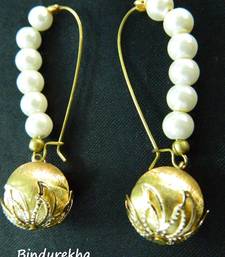 Buy White_Pearls_Brass_Ball danglers-drop online 