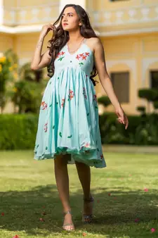 Hazel Hand Block Printed Muslin Dress
