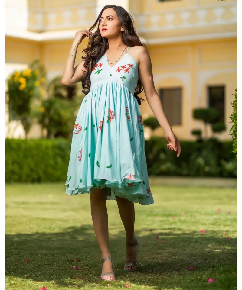 Hazel Hand Block Printed Muslin Dress