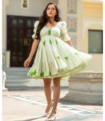 Iris Hand Block Printed Muslin Dress