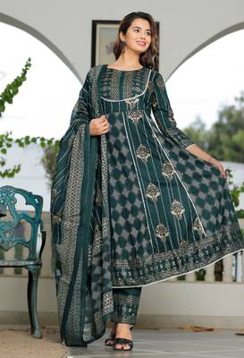 Ethnic Gotta Work Falred kurta palazzo with dupatta for women 1