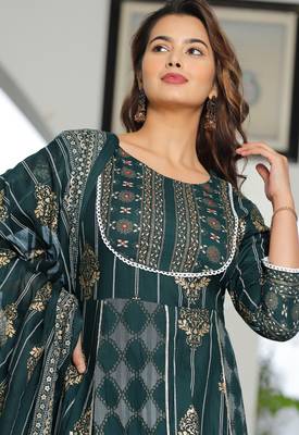 Ethnic Gotta Work Falred kurta palazzo with dupatta for women 3
