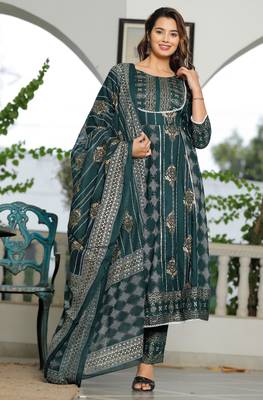 Ethnic Gotta Work Falred kurta palazzo with dupatta for women 4