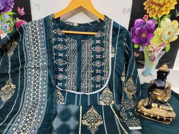 Ethnic Gotta Work Falred kurta palazzo with dupatta for women 5