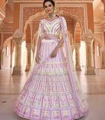 exquisite white gota and thread embroidered organza Semi Stitched Lehenga