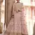 charming pink swarovski, sequins, dori embroidered crepe semi stitched lehenga