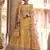 mustard swarovski, sequins, dori embroidered crepe semi-stitched lehenga