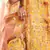 mustard swarovski, sequins, dori embroidered crepe semi-stitched lehenga