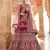 seductive wine zari, zarkan, zardosi, thread embroidered semi stitched lehenga