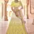 fetching yellow hand-work, dori, zarkan, thread embroidered velvet semi stitched lehenga