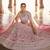 enthralling grey thread, zarkan, zari embroidered crepe Semi Stitched Lehenga
