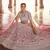 enthralling grey thread, zarkan, zari embroidered crepe semi stitched lehenga