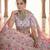 enthralling grey thread, zarkan, zari embroidered crepe Semi Stitched Lehenga