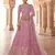 attractive pink real mirror, zari embroidered art silk semi stitched lehenga