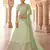 alluring pista green real mirror, zari embroidered art silk semi stitched lehenga