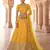 interesting mustard real mirror, zari embroidered art silk semi stitched lehenga