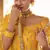 interesting mustard real mirror, zari embroidered art silk semi stitched lehenga