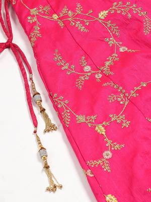 Amazing Bright Pink Embroidered Bollywood Designer Lehenga Choli Dupatta Set 3