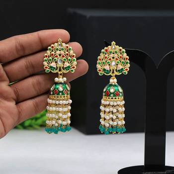 Green jhumkas 1