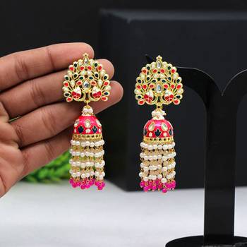 Pink jhumkas 1
