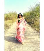 Jamdani on resham silk with delicate jamdani floral motifs