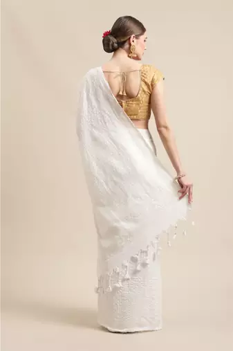 Handloom Pure Cotton, with golden stripes
