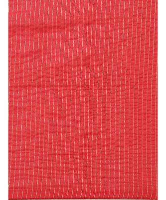Handloom Pure Cotton, red with golden stripes 3
