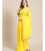 Handloom Pure Cotton,in solid yellow with delicate mirror work embellishment
