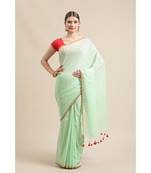 Handloom Pure Cotton, in solid sea green