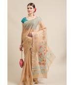 Jamdani on resham silk with delicate jamdani floral motifs