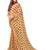 Cream printed chiffon saree with blouse