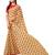 Cream printed chiffon saree with blouse
