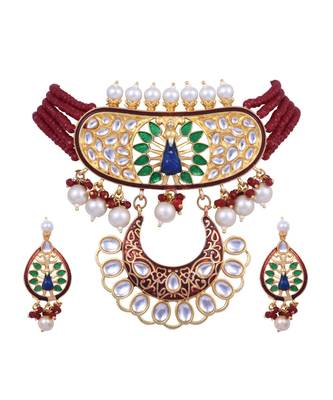 Steorra Jewels Traditional Necklace Set For Women 2