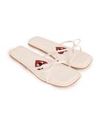 Embroidery White bow flats  