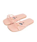 Embroidery Pastel Pink Bow Flats 