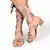 Plain Mauve Satin Block Heel Tie Up 