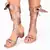 Plain Mauve Satin Block Heel Tie Up 