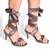 Plain Steel Grey Satin Tie Up Pencil Heel 