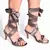 Plain Steel Grey Satin Tie Up Pencil Heel 